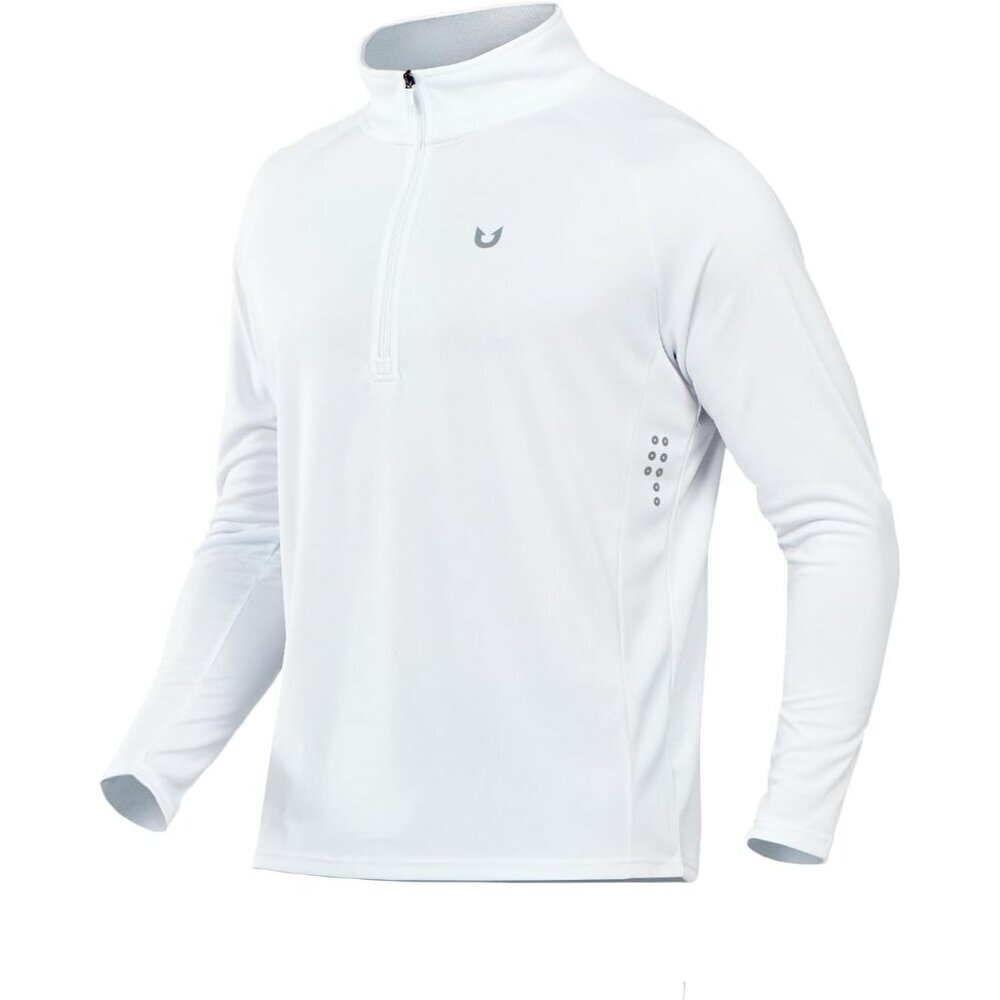 Quarter Zip Pullover Men Running Shirt Long Sleeve Moisture Wicking Quick Dry At